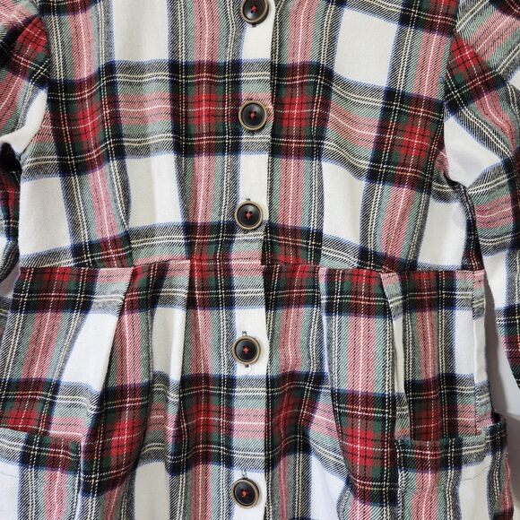 ZARA Kids Girls Holiday Christmas Plaid Dress Red Green White Long Sleeve 8-9 - Picture 6 of 6